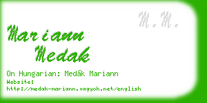 mariann medak business card